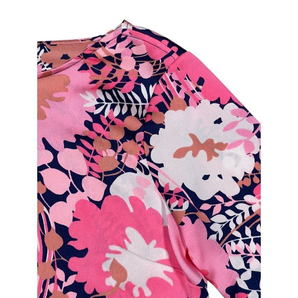 TALBOTS FLORAL BUTTON-BACK BLOUSE WITH BOW CUFFS – PETITE - Picture 7 of 12